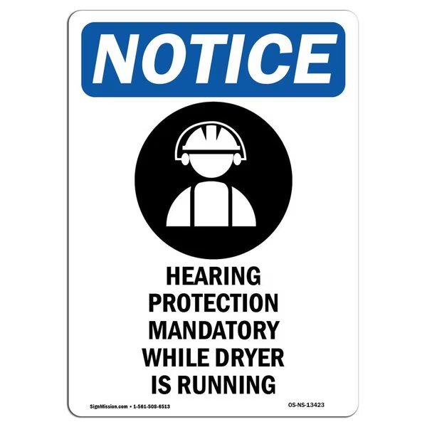 OSHA, Hearing Protection, 18in X 12in Rigid Plastic, 12